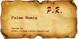Palme Remig névjegykártya